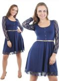 Vestido Manga Renda